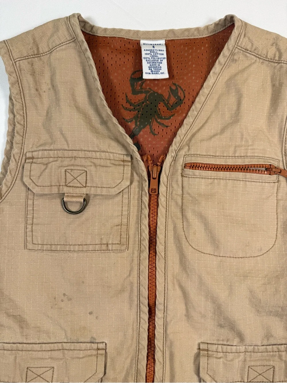VINTAGE GYMBOREE Y2K Safari Utility Vest 6 Fishing Explorer Cargo Zip Outdoor 03